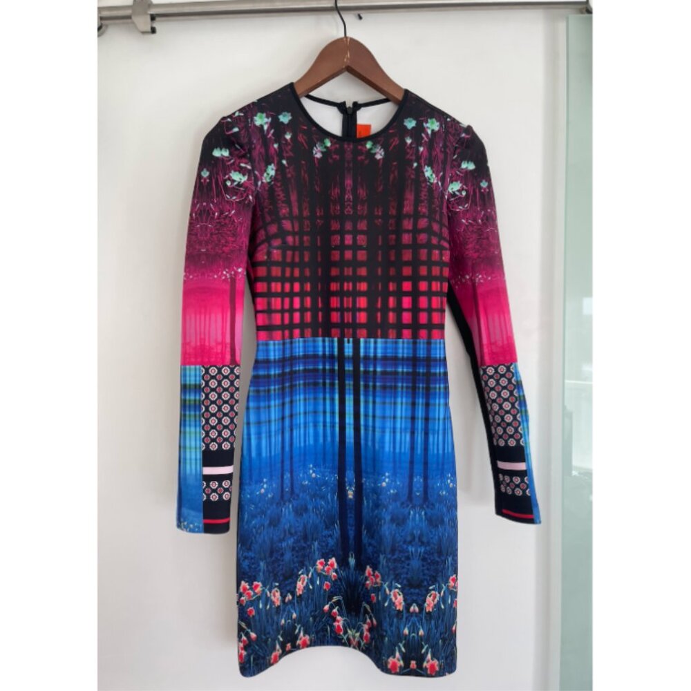 Clover Canyon Multicolor Forest Graphic Bodycon Dress | Size S